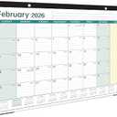 2026 Desk Calendar - 2026 Calendar from January 2026 to December 2026, 12" x 17", 12 Monthly Desk Calendar with Protector Corner- Holiday Design, Pack Of 2