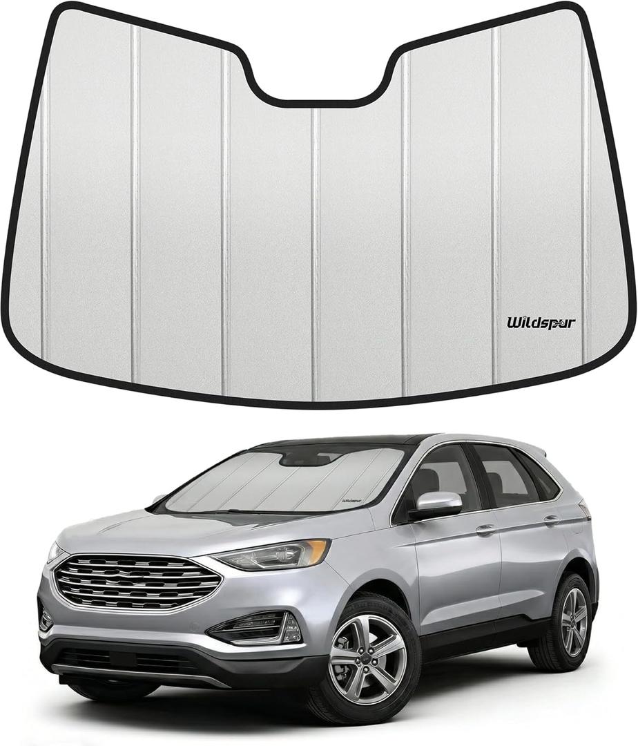 Custom Fit 2015-2024 Edge Windshield Sun Shade for Ford Edge 2015 2016 2017 2018 2019 2020 2021 2022 2023 2024 - Upgraded 6-Layer Triple Laminate Core Front Window Shade with Storage Bag