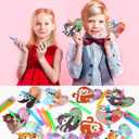 LEASEN Valentines Day Gifts for Kids, 28 Pack Mini Bubble Wands with Valentines Animal Themes Greeting Cards, Valentine's Day Classroom Exchange Gift Set, School Prizes Party Favor