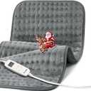 Heating Pad for Back Pain Relief, 33'' x 17'' XXXL Electric Heating Pad for Neck and Shoulder Cramps with 6 InstaHeat Settings, Auto Off, Moist Dry Heat Therapy, Machine Washable (Light Gray)