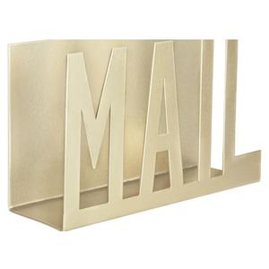 MyGift Modern Brass Metal Mail Holder Countertop Organizer with Cutout Mail Lettering Design, Office Desktop Envelope and Document Storage Rack