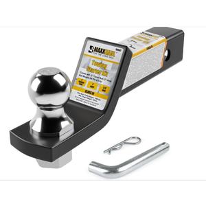 MaxxHaul 50547 Trailer Hitch Mount with 2 inch Ball and Pin - Fits 2 inch Receiver 2 inch Drop 7,500 lbs Capacity