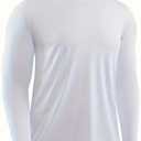 Man Long-Sleeved Swim Tshirts Rash Guard Lightweight Undershirt Gear Workout Performance Tee Shirts White XL