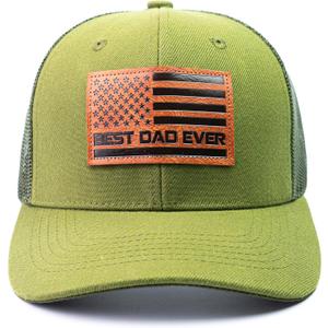 Best Dad Ever American Flag Hat, Dad Hat Fathers Day Birthday Gifts for Dad Papa from Daughter Son Black Cap (One Size, Army Green)