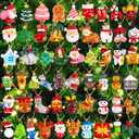 OCTERIC 56 PCS Mini Christmas Ornaments,Miniature Resin Ornaments Small Tree Decorations Decorative Hanging Ornaments Santa Snowman Snowflake for Christmas Tree Decor