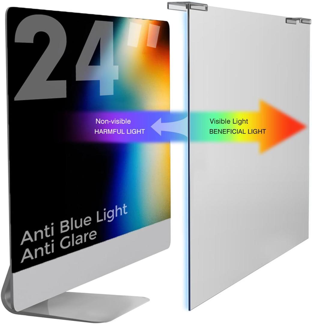 Anti Blue Light & Anti Glare Screen Protector,23-24 Inch Monitor Screen Protector for Eyes Strain,Hanging Computer Screen Blue Light Blocker for LCD TV PC Monitors(1 Pack: 23"-24" Diagonal) Anti Blue Light & Anti Glare Screen Protector,23-24 Inch Monitor Screen Protector for Eyes Strain,Hanging Computer Screen Blue Light Blocker for LCD TV PC Monitors(1 Pack: 23"-24" Diagonal)