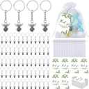 Hicarer 180 Pcs Funeral Favors Thank You Set 60 Pcs Angel Charm Keychain Angel Key Ring 60 White Organza Bags 60 Sympathy Thank You Cards Tags for Funeral Memorial Party Guests Gifts