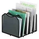Simple Trending Mesh Desktop File Sorter Organizer, 5-Section Bookshelf for Desk Home Office, Black