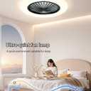 Buroraix,Ceiling Fans with Lights and Remote,Dimmable LED Modern Bedroom Fan lamp,Low Profile Ceiling Fan,Flush Mount Ceiling Fan lamp Black,Quiet,Living Room Kids Room,Kitchen,Office,Restaurant