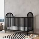 Graco Olivia 3-in-1 Convertible Crib GREENGUARD Gold Certified, 100% Solid Wood, Fits Standard Baby Crib Mattress, Converts to Toddler Bed and Daybed, 4 Adjustable Mattress Heights (Black)