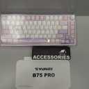 YUNZII B75 PRO Wireless Mechanical Keyboard,75% Layout with Knob,Hot Swap Gasket Custom Structure,Creamy Pre-lubed Switches,RGB Backlit,Bluetooth/Type-C/2.4G for Win/Mac(Milk Switch,Purple)