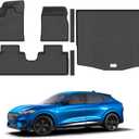 All Weather Floor Mats Cargo Liner for Ford Mustang Mach E 2021-2025 (NOT for Ford Mustang), TPE Rubber Floor Liners Anti-Slip Full Set Mats with Door Sill Protectors for 2025 Mach E Accessories