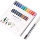 XIZE SH Minimalist Japanese Style Gel Ink Pens Ball Point Pens 0.5mm Fine Point 12 Colored Journaling Pens