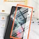 FNTCASE for Samsung Galaxy S22 Ultra Case: Built-in Screen Protector & Kickstand & Belt-Clip Holster, Full-Body Dual Layer Rugged Heavy Duty Shockproof Protective Phone Cover-Orange