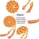 25 Pieces Graduation Honor Cord Rayon Braided Honor Cords with Tassel for Graduation Students Bachelor Master Doctoral Gown Grad Decor (Orange with White)