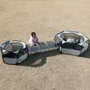 Outdoor Cat EnclosureCat Tunnels for Indoor and Outdoor Playpen Portable Cats with Cube Tent Toys Combo for Kitten, Puppy, Rabbit and Small Animals(One Small and One Large Hexagonal Cube +Tunnel