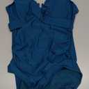 B2prity Women's Underwire One Piece Swimsuit Tummy Control Ruched Bathing Suit Criss Cross V Neck Swimwear (Medium, Peacock Green)