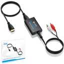 eSynic 7 FT Long eARC/ARC Audio Extractor-Plug & Play-Only Work For HDTV ARC/eARC Interface-192KHZ ARC to RCA&3.5MM Aux Adapter From HDTV to 3.5MM Headphone&L/R Stereo Audio System-No Optical Soundbar