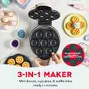 Dash MultiMaker Treat Maker System - Features Snap-and-Swap, Dishwasher Safe Plates - Makes Mini Donuts, Waffle Bites, and Mini Cupcakes - Cream