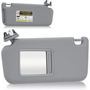 Left Driver Side Sun Visor Fit for Toyota RAV4 (Roof with Light) 2006 2007 2008 2009 2010 2011 2012 2013, Replaces for 74320-42501-B2, Gray