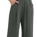 Blooming Jelly Womens Wide Leg Casual Jumpsuits Linen Loose Fit Overalls Flowy Sleeveless Bib Outfits (Medium, Army Green)