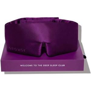 DROWSY Silk Sleep Mask - Face-Hugging, Padded Cocoon for Luxury Sleep in Total Darkness - 100% Pure Mulberry Silk (Purple Martini)