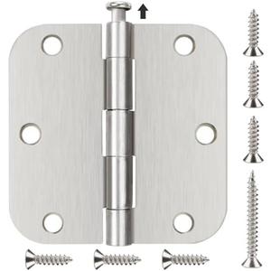 12Pack Brushed Nickel Door Hinges 3.5 x 3 1/2 Inch Interior Rounded 5/8" Radius Corners Iron Bifold Silver Residential Satin Nickels Hinge for Doors Hardware Kit Office Bedroom Study Living Room 12Pack Brushed Nickel Door Hinges 3.5 x 3 1/2 Inch Interior Rounded 5/8" Radius Corners Iron Bifold Silver Residential Satin Nickels Hinge for Doors Hardware Kit Office Bedroom Study Living Room