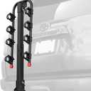 Retrospec Lenox 2-5 Bike Rack Hitch for Car, Truck, SUV - 2in Hitch Mount with Foldable Steel Frame, Anti-Rattle Adapter & Tie Down Straps