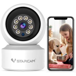 VSTARCAM Indoor Security Camera, Wireless Cameras for Home Security with Color Night Vision, 1080P HD, AI Motion Detection, 360 View Pan/Tilt, Two-Way Audio, Cloud Storage