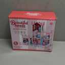 Doll House for Girls, DIY Dream Dollhouse with Furniture and Rooms Accessories, Miniature Pretend Playhouse with Lights, Building Princess House Dolls Playset Figures Toys Kit Gift for Ages 3+