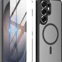 Magnetic for Samsung Galaxy S26 Ultra Case with Screen Protector 2X,Compatible with MagSafe,Phone Case Slim Hard PC Silicone Bumper Shockproof Protective Cover for Samsung S 26 Ultra 5G,Black
