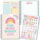Hadley Designs Daily Planner Undated with Notes - To Do List Notebook for Work, Daily To Do List Planner Notebooks for Work, Spiral Undated Planners with Hourly Schedule Organizing Notebook