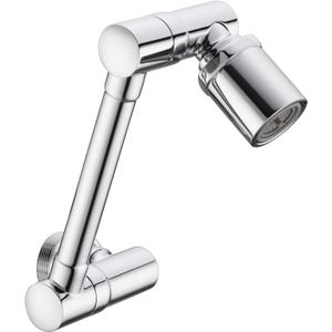 BAGNOLUX Brass 1080 Swivel Faucet Extender for Bathroom Sink, 2 Modes Rotating Faucet Extension Spout, Universal Splash Tap Faucet Aerator Attachment Adapter for Kitchen Sink, Polished Chrome-2