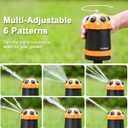 FANHAO Gear Drive Lawn Sprinkler with Metal Spike Base, 6-Pattern Heavy Duty Water Sprinkler System, Multi-Adjustable Irrigation Sprinkler for Large Yard Area Watering, Garden Plant and Flower Bed