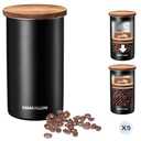 GAIAKALLON Vacuum Coffee Canister, Stainless Steel Airtight Coffee Storage Container, Coffee Container for 12oz Coffee Beans, Coffee Beans Storage, 33 fl.oz