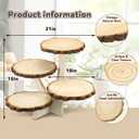 Chunful 4 Tier Round Natural Wood Cupcake Dessert Stand, Cup Cake Tower Stand Holder, Wooden Cake Display Tiered Centerpiece for Party, Birthday, Wedding, Baby Shower, Holiday Decoration