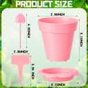 36 Packs Cupcake Plant Nursery Pots with Humidity Dome Small Flower Pots Plastic Planting Containers Cups with Saucers and Shovel for Indoor Outdoor Plant Succulent Display (Pink)