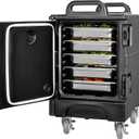 VEVOR Insulated Food Pan Carrier, 81 Qt Hot Box for Catering, Food Box Carrier with Double Buckles, Front Loading Food Warmer with Handles, Stackable End Loader with Wheels for Restaurant, Canteen