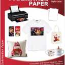 Sublimation Paper 100 Sheets 8.5 x 11 Inches 125gsm, for Any Inkjet Printer with Sublimation Ink Epson, Sawgrass, Heat Transfer Sublimation for Mugs T-shirts Light Fabric
