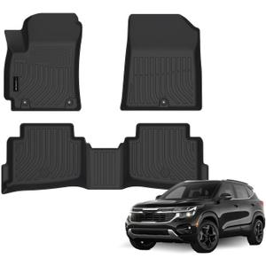 Auxko All Weather Floor Mats for Kia Seltos 2024 2025 2026 TPE Liners All Season Accessories Guard Odorless Anti-Slip Floor Liners for Kia Seltos 2024 2025 2026
