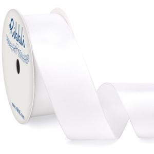 Ribbli White Double Faced Satin Wired Ribbon 1.5 Inch Christmas Ribbon for Gift Wrapping Wreaths Garland Tree Decoration Crafts Home Decor-Continous 10 Yards
