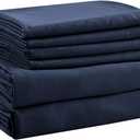 Queen Sheet Set - 6 Piece Sheets Queen Size Bed Set - Breathable & Cooling Hotel Luxury Bedding Set - Soft & Comfy Fully Elasticized 16" Deep Pocket Queen Sheets (Queen Navy Blue)