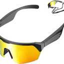 Smart Bluetooth Glasses for Men & Women, Polarized Sunglasses with Open Ear Bluetooth Speaker & Built-in Mic, UV Protection Sports Glasses for Cycling, Running, Outdoor Activities, Bridge Width: 18mm, Lens Width: 29mm, Arm Length: 120mm