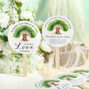 DoubleFill Family Reunion Party Favors Bulk Family Tree Round Handheld Paper Folding Fans Remembering Our Roots Paper Fans with Handle for Class Souvenirs Gathering Gifts(40 Pcs)