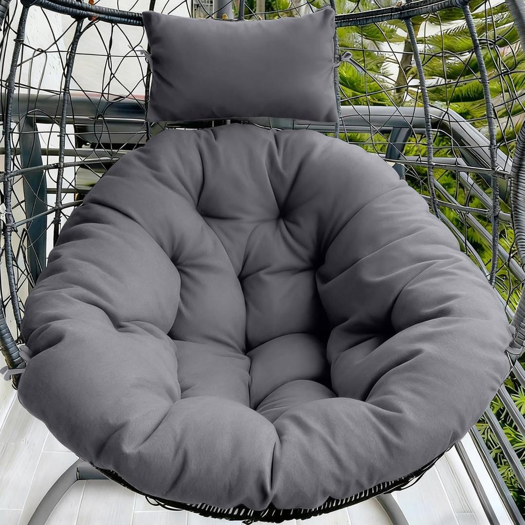 Thickened Egg Chair Cushion, 47x40x7, 9 Pounds Gray, Patio Furniture Cushions