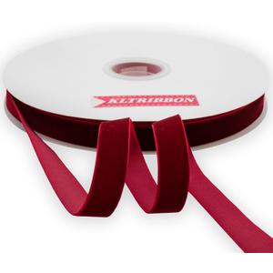 Hot Red Velvet Ribbon Single Faced,5/8 Inch X 25Yards Spool