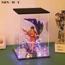 NONEMEY Clear Acrylic Display Case with Two Kind of Lights for 1000% Pop MartDustproof Model Showcase Organizer Box, Display Case for Collectibles (21.2x21.2x30.7inch,54x54x78cm)