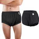 Adult Diaper Cover for Incontinence Noiseless Leakproof Underwear for Incontinence Reusable Adult Incontinence Underpants for Men and Women Comfortable All-Day Protection (2XL, Black)