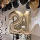 Champagne Gold 3 Balloon Number,40 Inch Light Gold 3 Balloons Big Foil Mylar Helium Number 3 Balloon for Birthday Party Anniversary Decorations