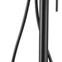 Freestanding Bathtub Faucet Floor Mount Free Standing Faucet Tub Filler Brass Bathroom Tub Faucets Swivel Gooseneck Spout with Hand Shower Mixer Taps Matte Black
